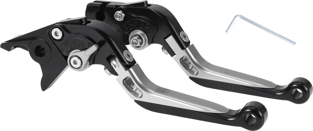 Kurze Lange Bremskupplungshebel für Yamaha YZF R1 1999-2001 Einstellbarer Motorradlenker Bremshebel Aluminiumlegierung Schwarz Kopf Silber Ton Griff