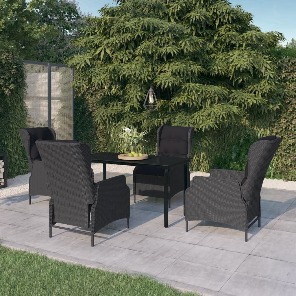 "2026 Promotion" 5-tlg. Garten-Essgruppe - mit Tisch und Stühlen - Dunkelgrau - Gartenmöbelset CC4602