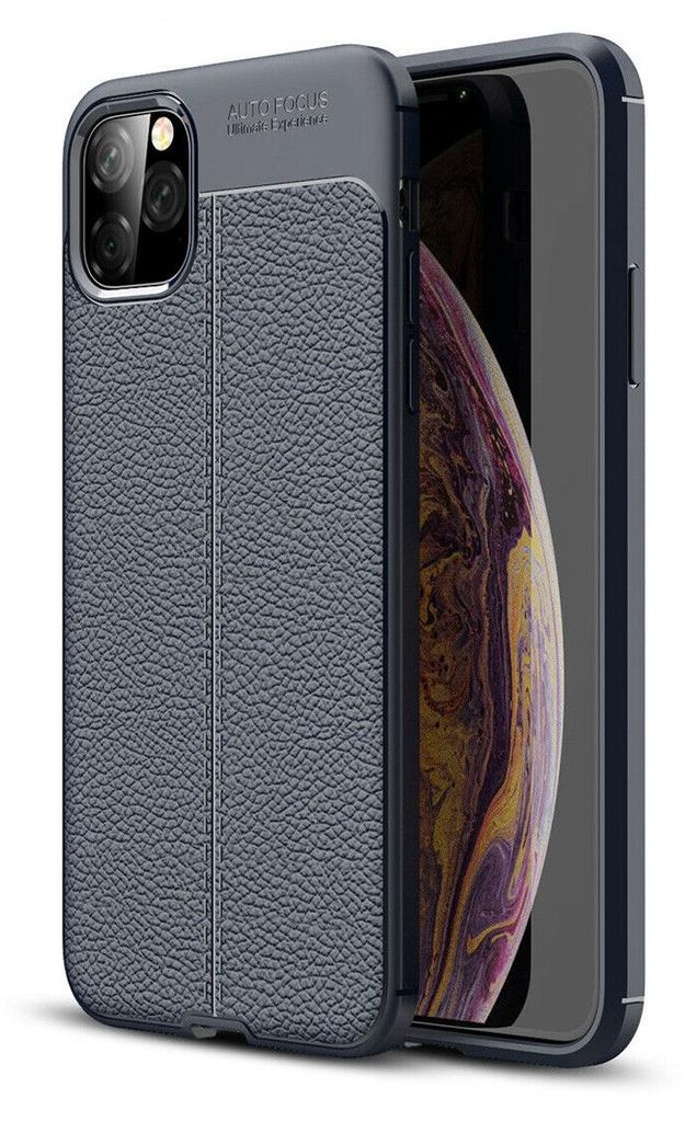 Hülle für iPhone 11 Pro Blau Slimline Low Profile Kunstlederoptik