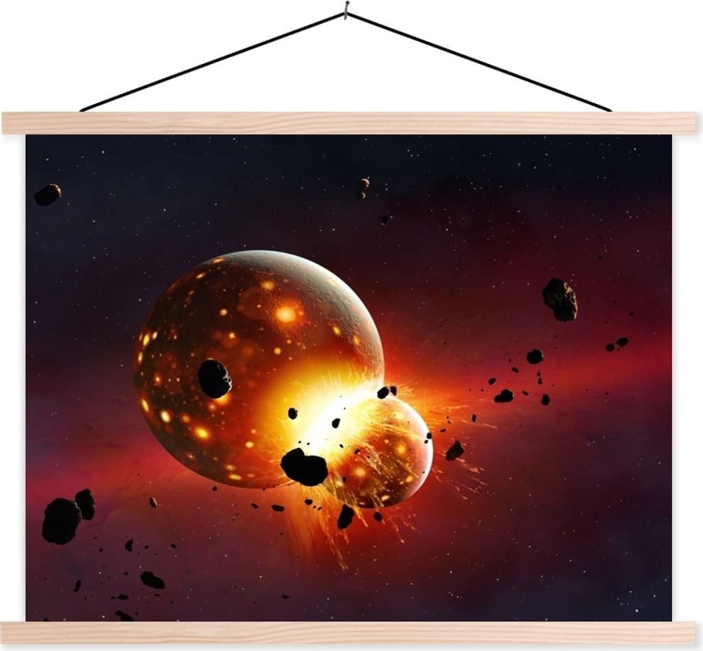 MuchoWow Textilposter Eine Illustration einer jungen Erde 40x30 cm mit holzfarbenen Rahmen - Bilder