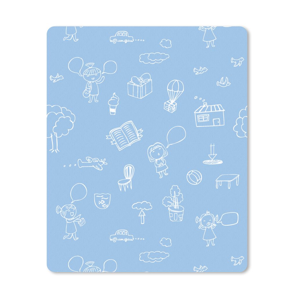MuchoWow Mauspad Mousepad Muster - Geburt - Blau 19x23 cm - Mousepads - Maus Mat - Pad - Mausunterlage - Mauspads - Spielen