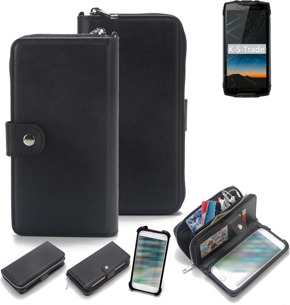 K-S-Trade 2in1 Handyhülle Schutzhülle kompatibel mit Blackview BV6800 Pro & Portemonnee Cover Handy Hülle Case Etui Geldbörse Wallet Bookstyle