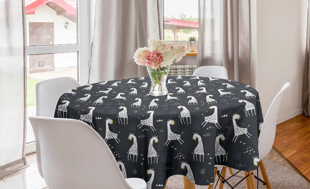 Tovaglia Rotonda Giraffa 150cm ABAKUHAUS - Stile Scandinavo Grigio