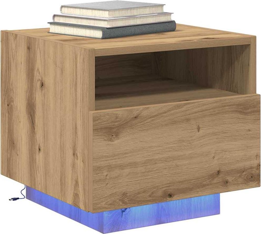 vidaXL Comodino in rovere artigianale 40 x 39 x 37 cm Immagine del prodotto 