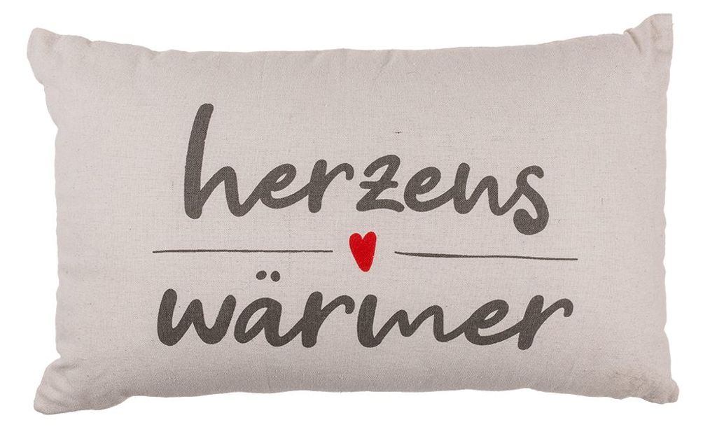 Kissen Dekokissen Zierkissen »Herzenswärmer« Raumdekor Geschenkidee Creme