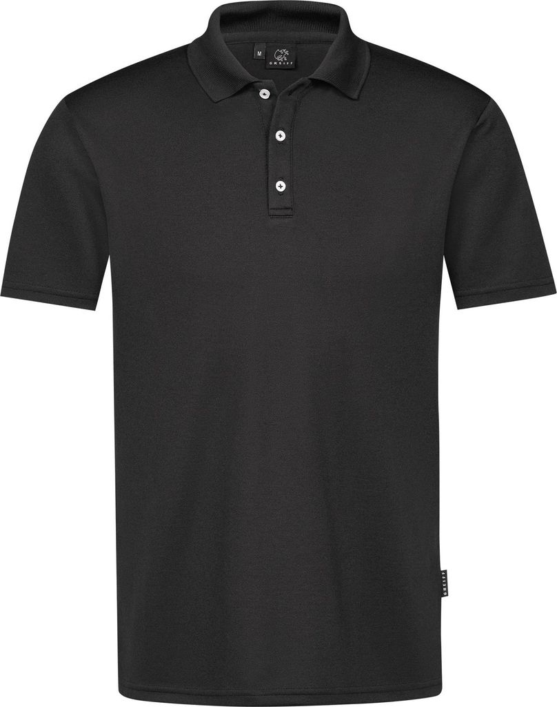 Greiff SHIRTS Herren Poloshirt Kurzarm Polokragen Regular Schwarz XS