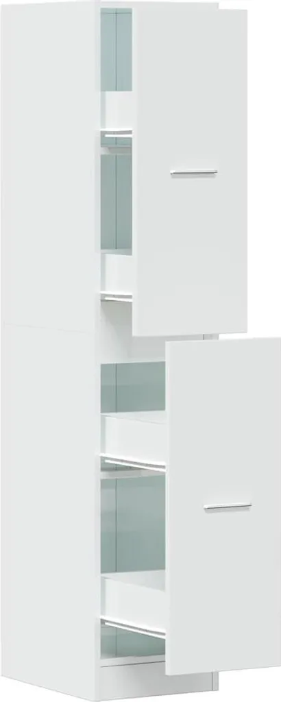 Armoire à pharmacie pour ranger vos médicaments blanc brillant bois 144cm