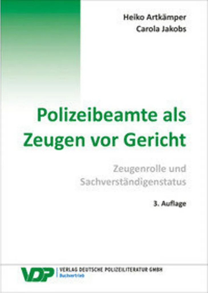 Livre Polizeibeamte als Zeugen vor Gericht - Guide Procédure Pénale 2024