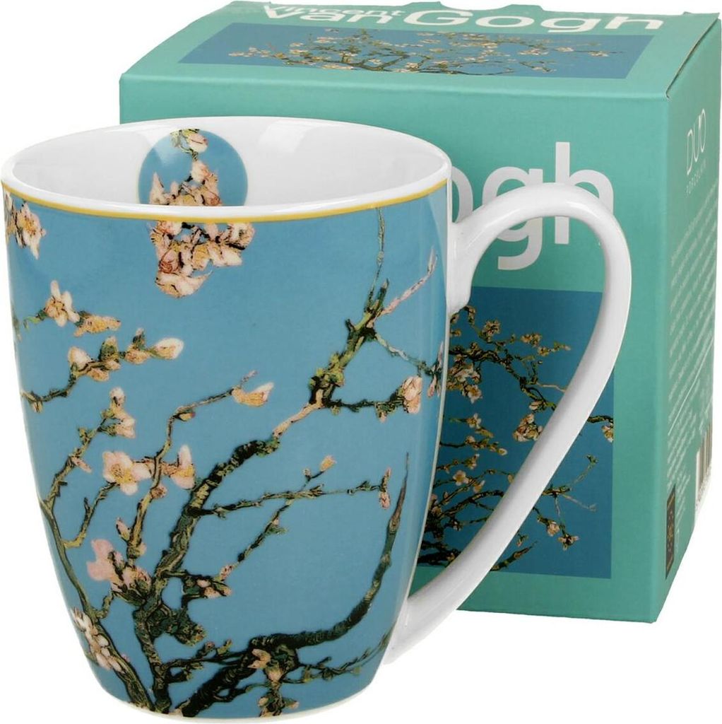 Duo | Kaffeetasse Van Gogh - 350 ml - Blau - Kunstvolles Design - Hochwertige Porzellanqualität