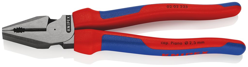 Knipex Kraftkombizange DIN ISO 5746 Länge 225mm poliert Mehrkomponenten-Hüllen - 02 02 225 SB