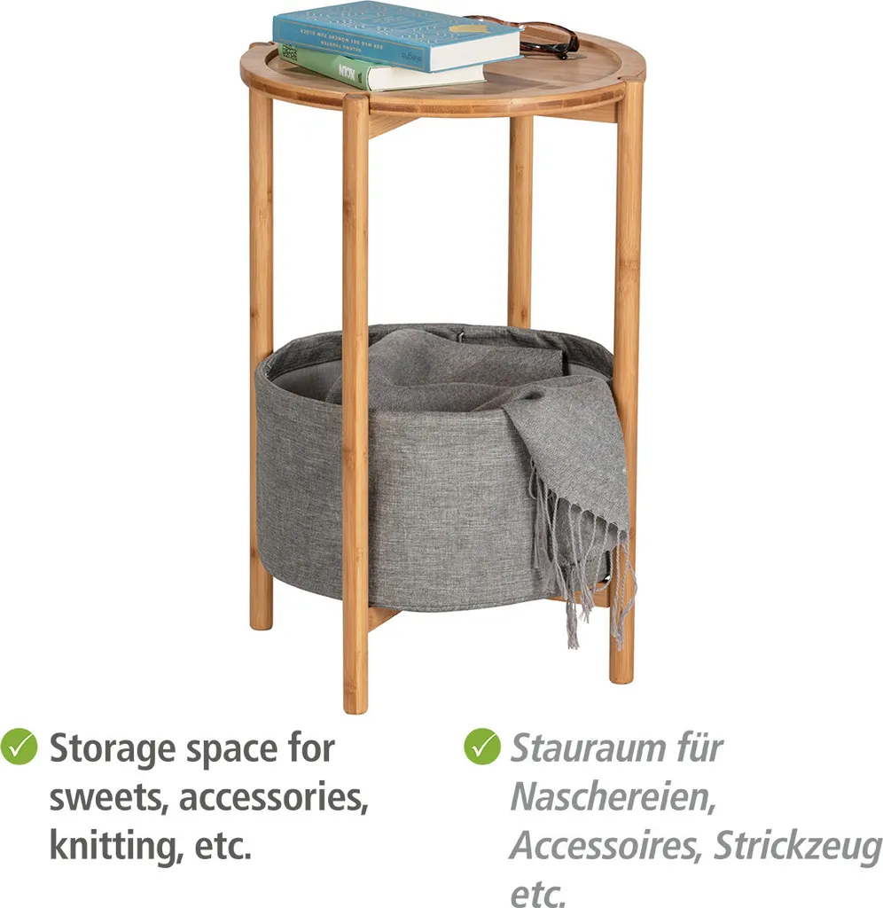 Table d'appoint WENKO Bahari en bambou, support idéal pour ordinateur - 4