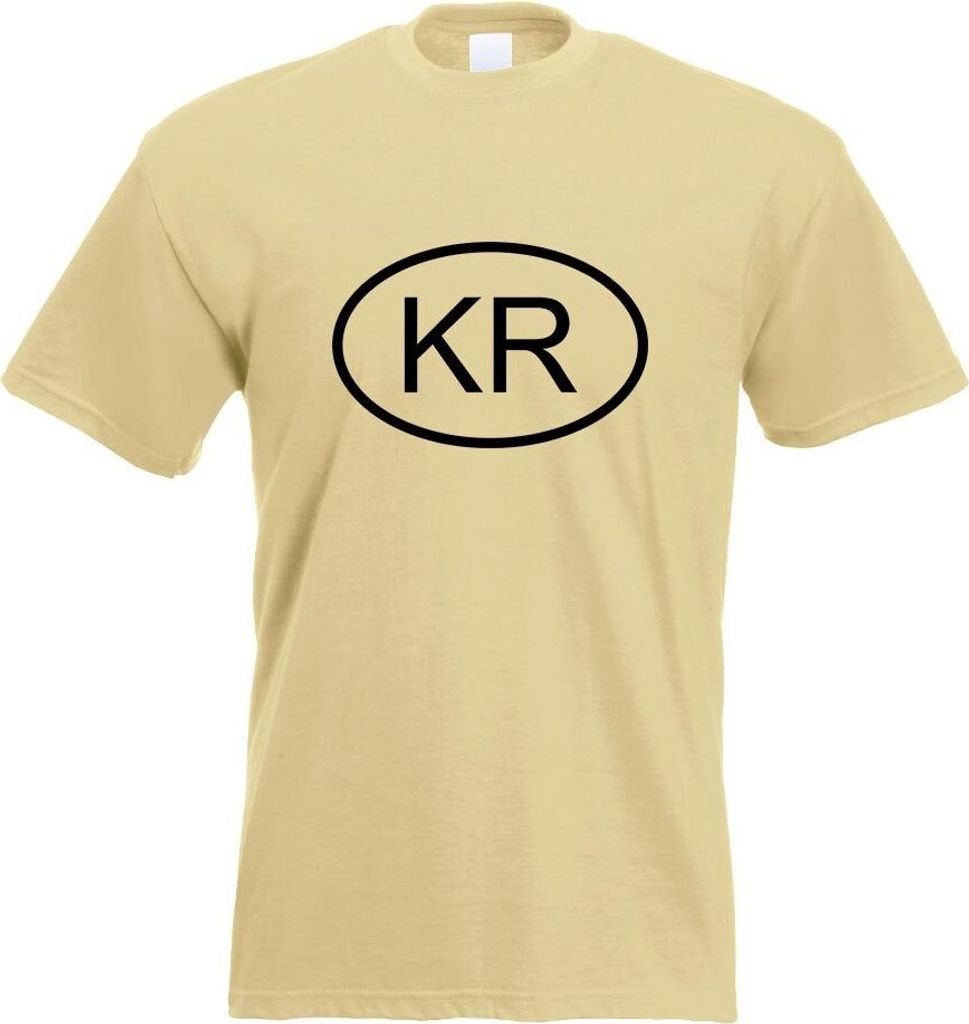 Kiwistar - T-Shirt - Khaki - Südkorea KR Motiv Bedruckt Funshirt Design Print - mit Motiv Bedruckt - Funshirt Design - Sport - Freizeit - Herren -...