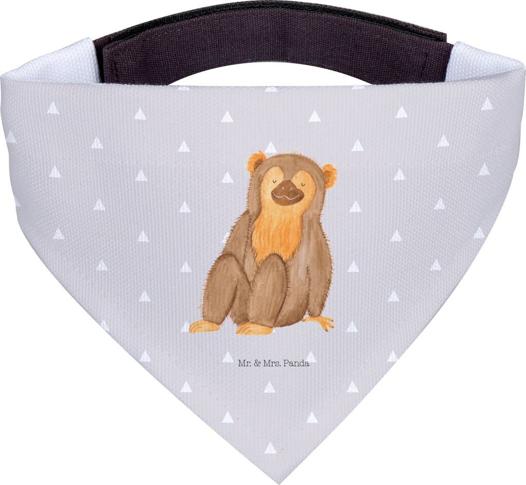 Mr. & Mrs. Panda Bandana Affe - Grau Pastell - Geschenk, Produktbild 