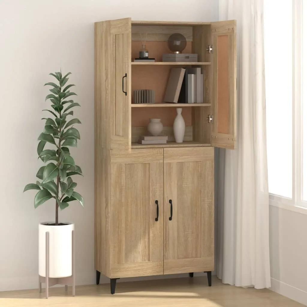 Credenza Grigio Sonoma 69,5x31x115 cm in Legno Multistrato