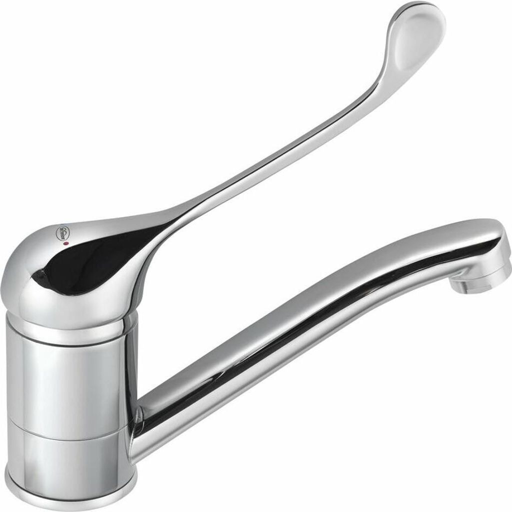 HOFFER Waschtischarmatur ohne Ablaufgarnitur, schwenkbarer Einlauf, langer Hebel, Chrom