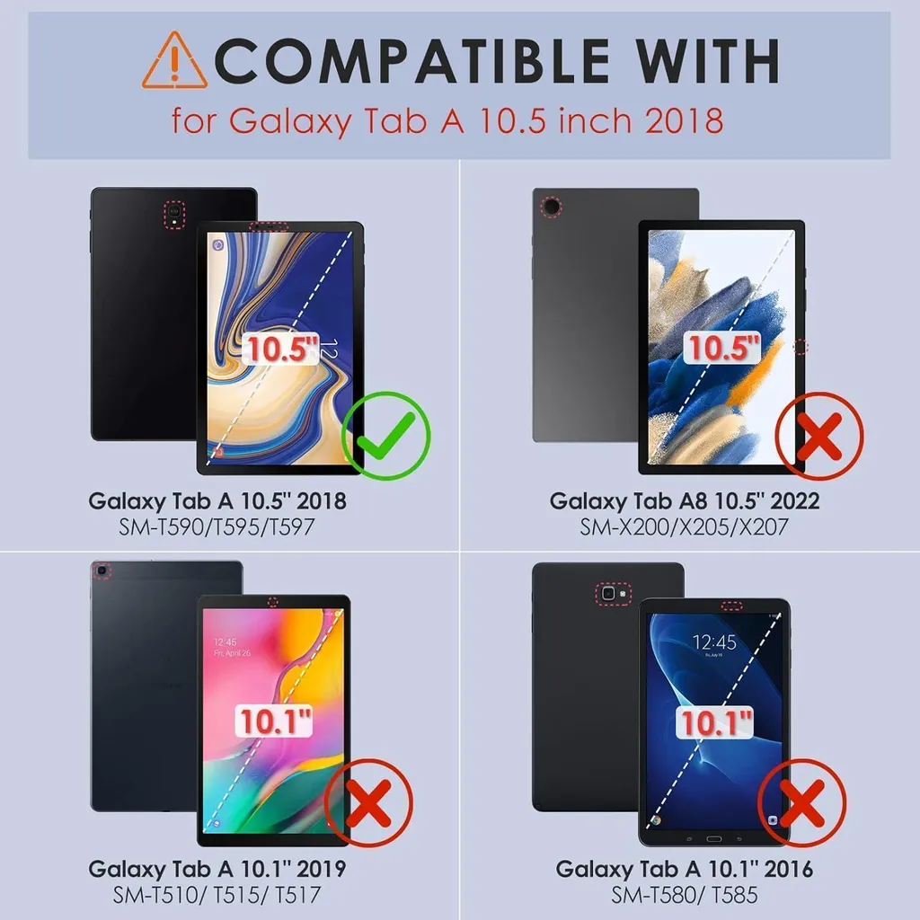 Support Tablette Samsung Galaxy Tab A 10.5 2018 Housse Rotative Noire - 2