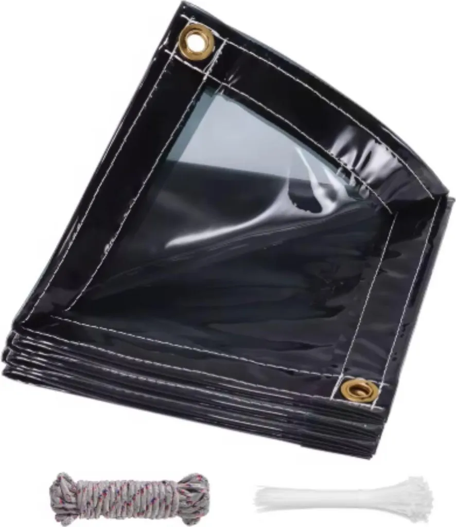 Bâche de protection extérieure imperméable grise pour serre et terrasse