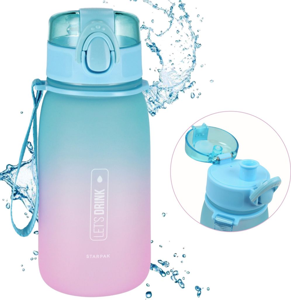 Ombre Trinkflasche mit Mundstück, Wasserflasche, Kunststoff 400 ml