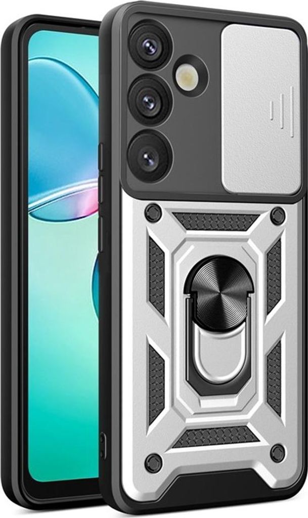 Samsung Galaxy A57 Hülle - Coverup Armor Ring Ständer Back Cover mit Kamera Schutz - Grau
