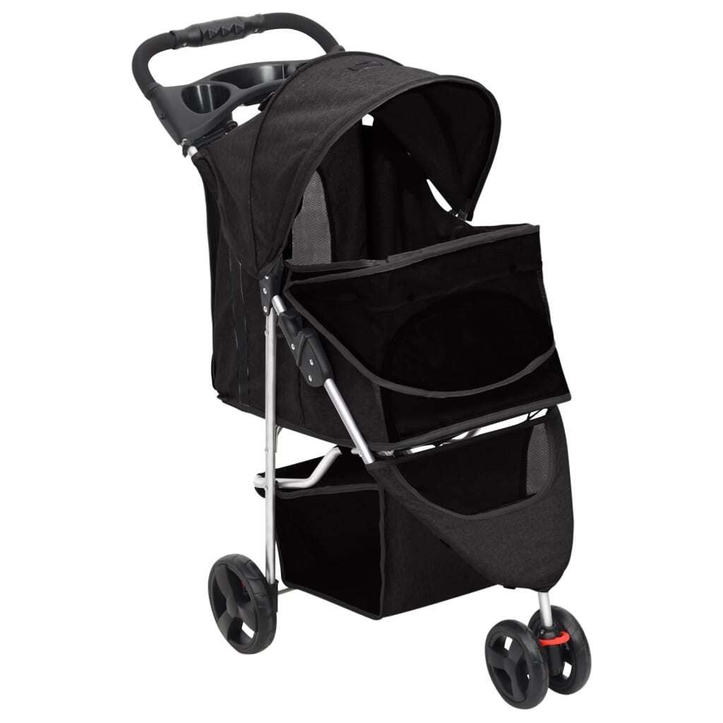 vidaXL Hundewagen Faltbar Schwarz 80x46x98 cm Oxford-Gewebe Produktbild 