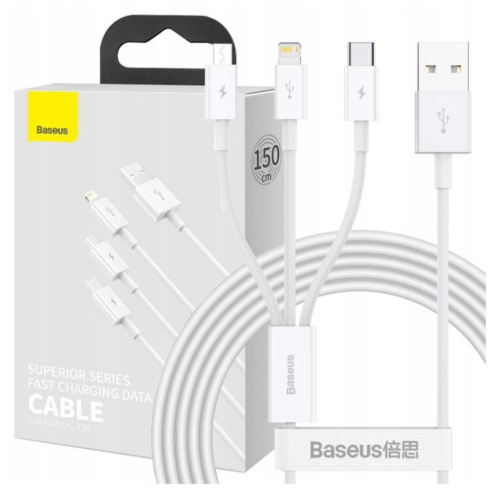 Baseus Superior USB cable USB 2.0 1.5 m USB A USB C/Micro Image du produit 