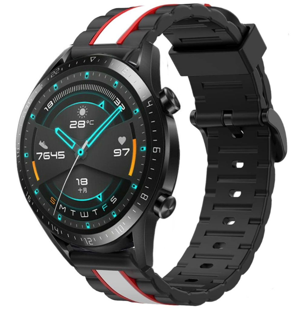 Strap-it Huawei GT 2 Special Edition Armband (Schwarz/Weiß)