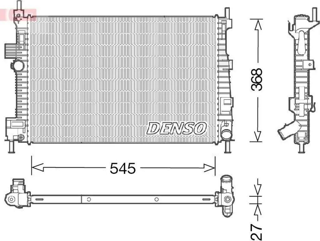 Radiateur de refroidissement moteur pour Ford Grand C-Max - Modèle DENSO