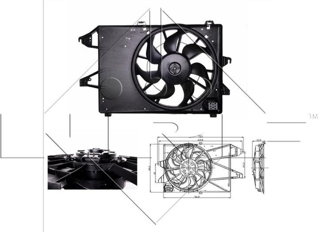 NRF 47005 Lüfter Motorkühlung Kühlerlüfter für FORD MONDEO III Kombi (BWY) Wasserkühler