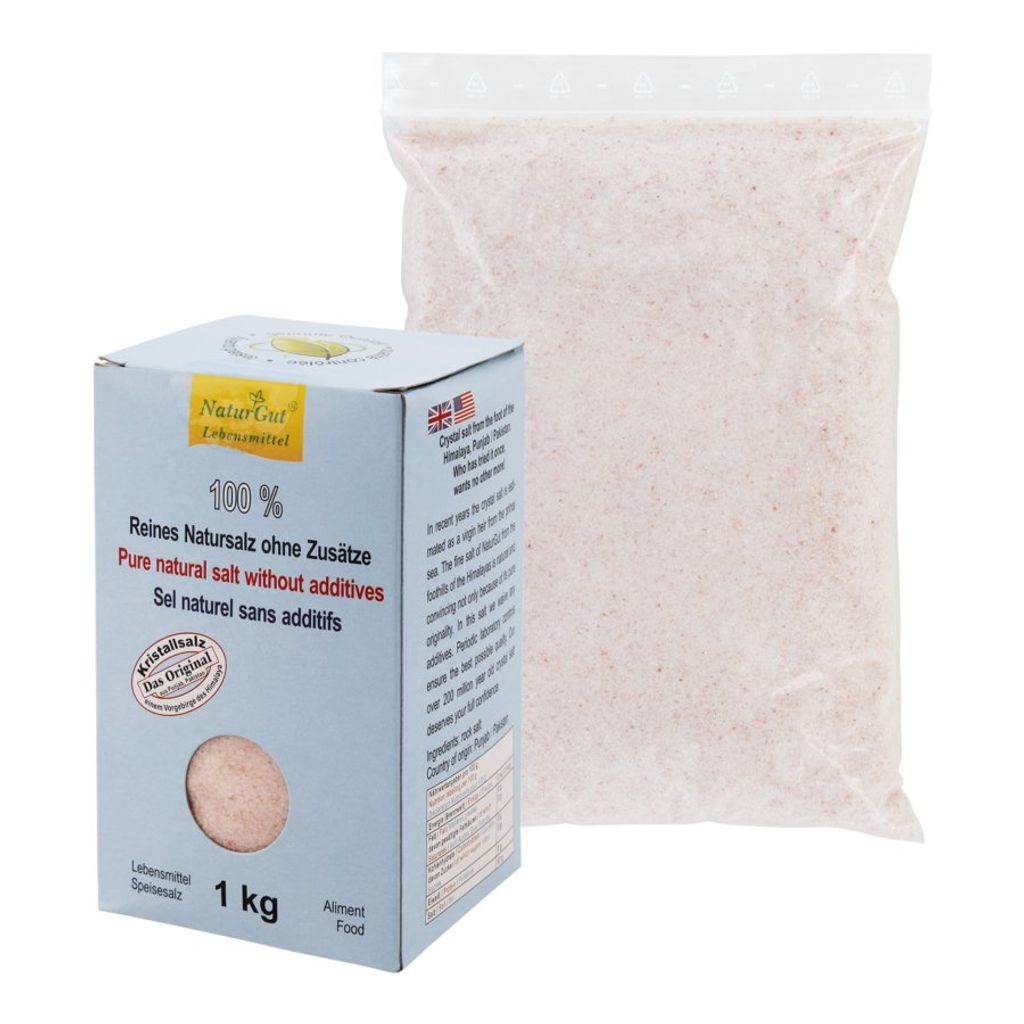 NaturGut Kristallsalz aus einem Vorgebirge des Punjab/Pakistan Feinsalz - 1kg