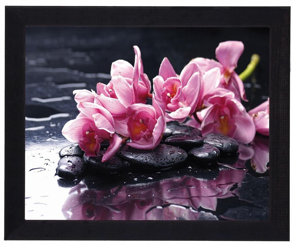 Schwarzer Rahmen Gemälde 20x25 cm - Blume 6