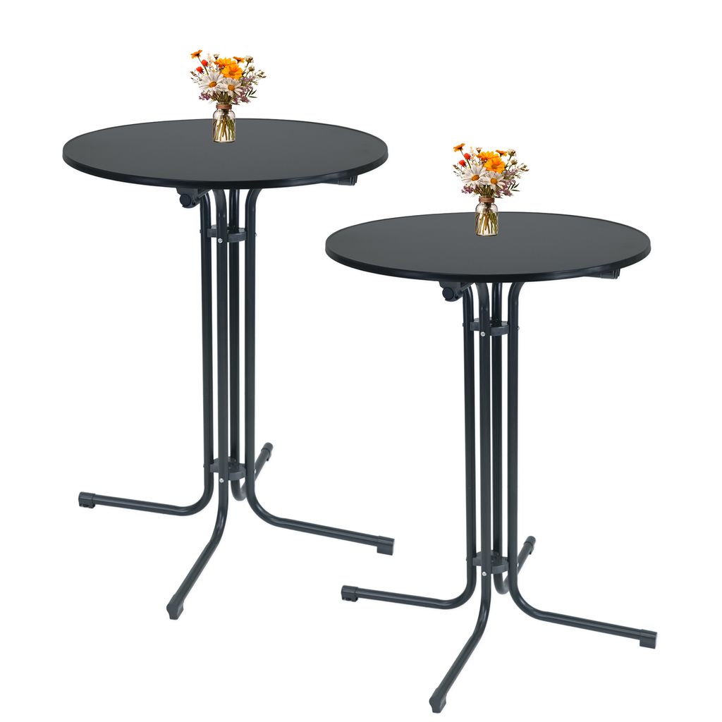 2x Stehtisch klappbar Ø 80 cm Höhe 110 cm Stahl Gastrotisch Produktbild 