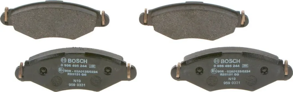 Plaquettes de frein Peugeot 206 et 206+ Bosch 0986495244 Qualité OE