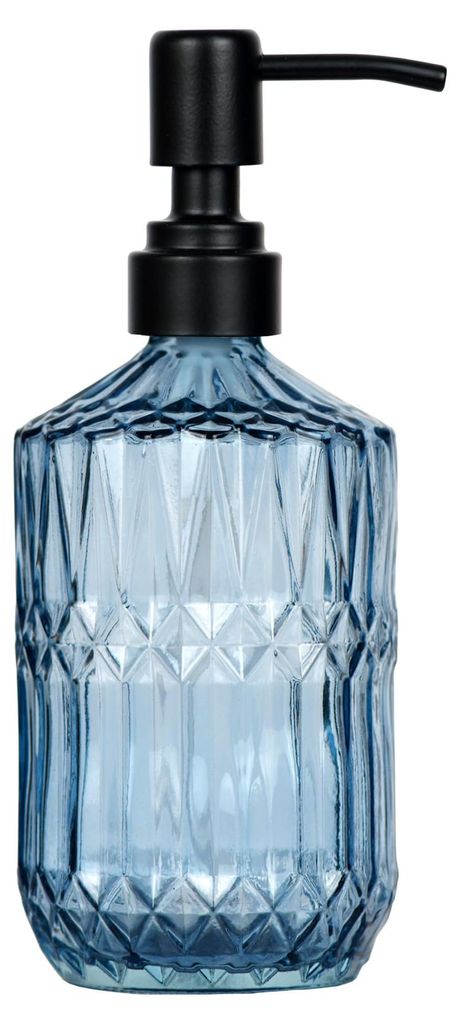Seifenspender aus dickem Glas, 510 ml, mit schwarzer Edelstahlpumpe, nachfüllbar, für Bad, Küche, Seifenspender für Handseife, Reinigungsmittel...