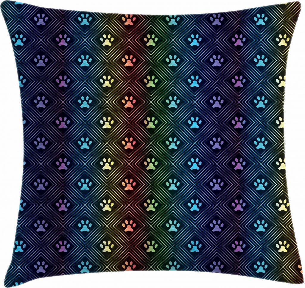 ABAKUHAUS Hundeliebhaber Kissenbezug, Tatzen-Druck-Entwurf, Dekokissenhüllen Waschbar Inn/Outdoor Beidseitiger Druck mit Reißverschluß, 45 x 45 ...