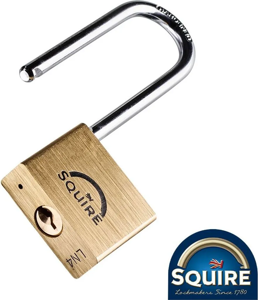 Cadenas de sécurité en laiton avec anse longue inox 63mm Squire