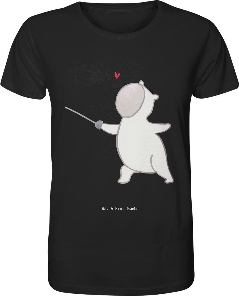 Mr. & Mrs. Panda T-Shirt Herren Panda Fechten Größe XL - Schwarz - Geschenk, Fecht Club, Shirt, Fechter Bund, mit Spruch, Tshirt, Verein