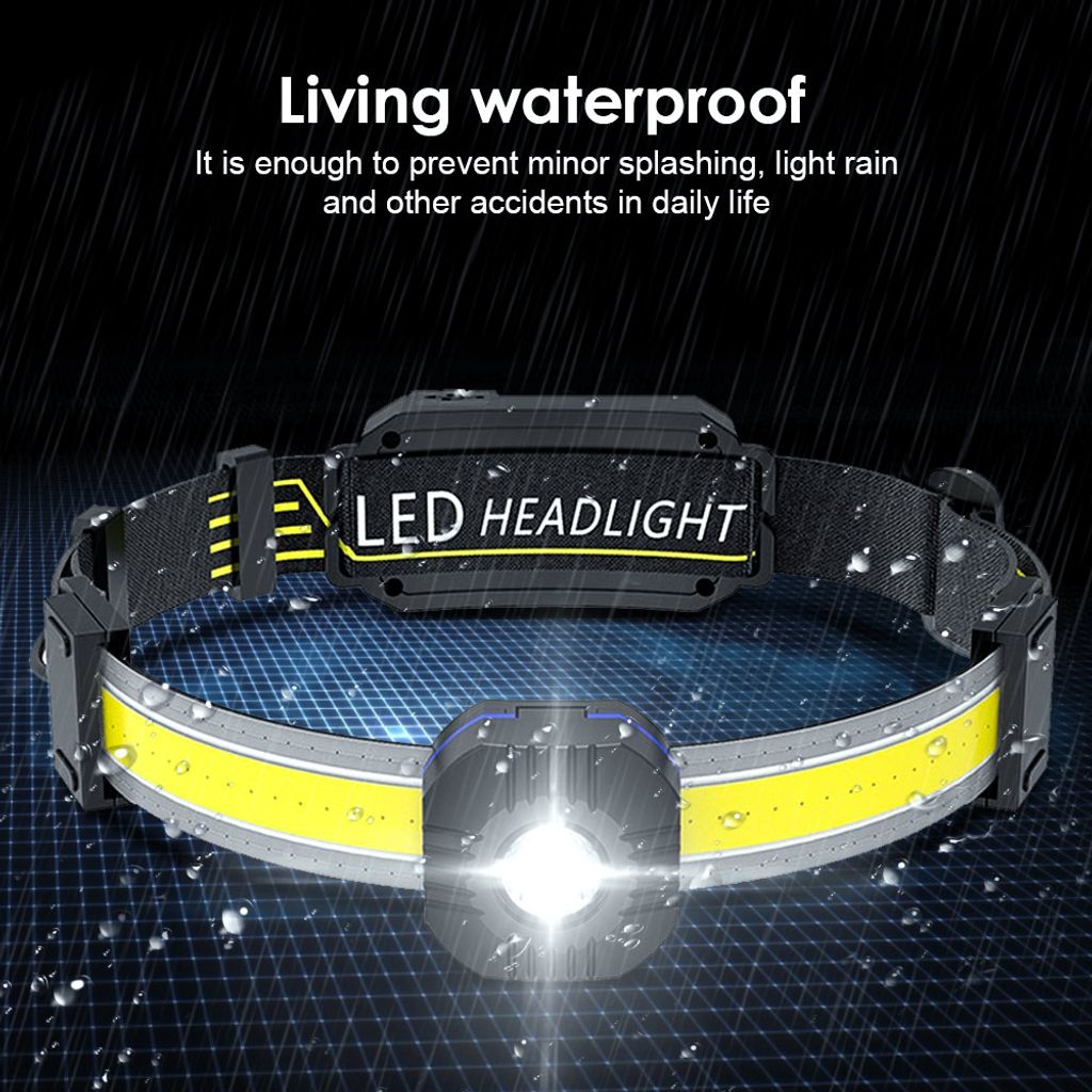 LED Stirnlampe 60000LM USB Wiederaufladbar Bewegungssensor Kopflampe Waterproof 