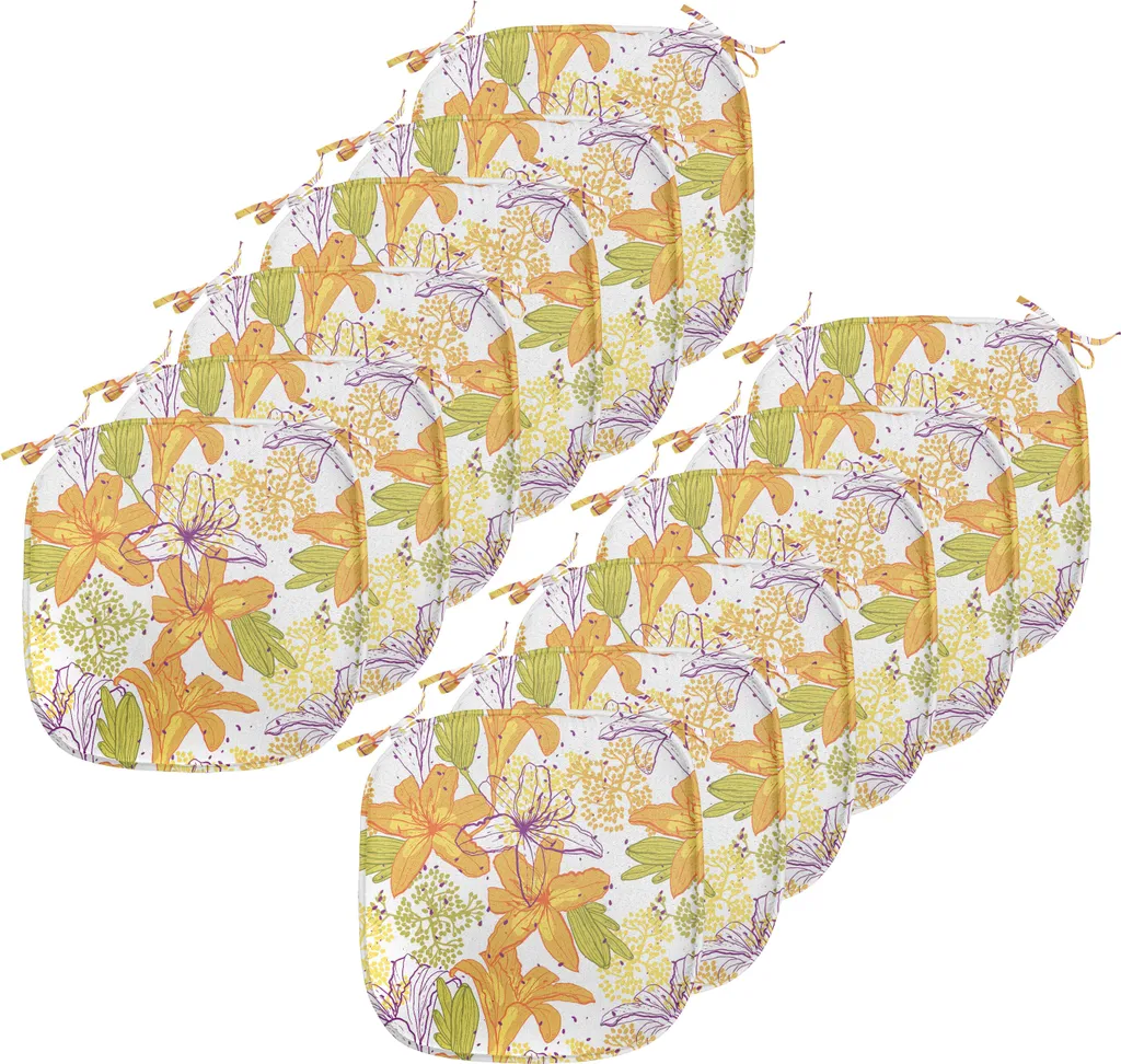 Set 12 Cuscini Sedie 40x40 Impermeabili ABAKUHAUS Lily Petals Bloom