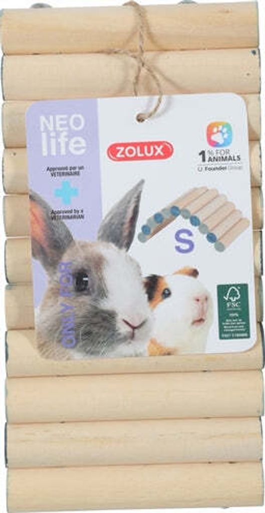 Neolife biegbare Holzbrücke aus Holz 29,5 cm für Kaninchen Produktbild 