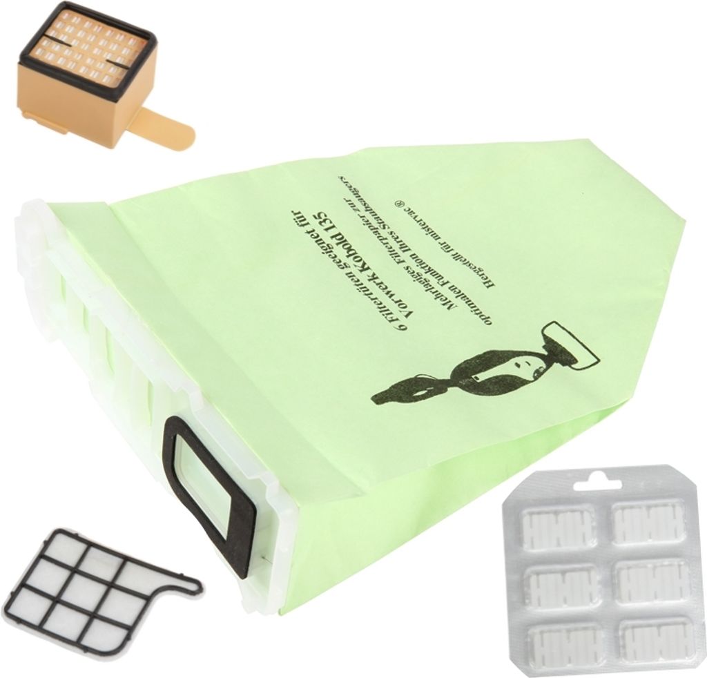 Set geeignet für Kobold 135,136-Hepa,12 x Tüten , Duft, Filter