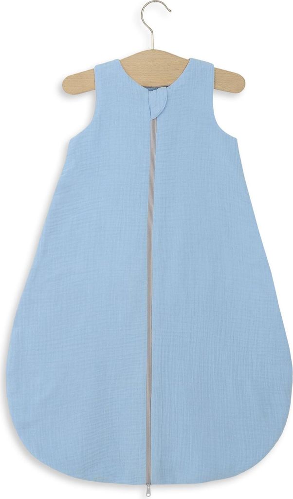 Musselin-Rundschlafsack für Kinder M 6-12 Monate Sommer TOG 1,0 - blau