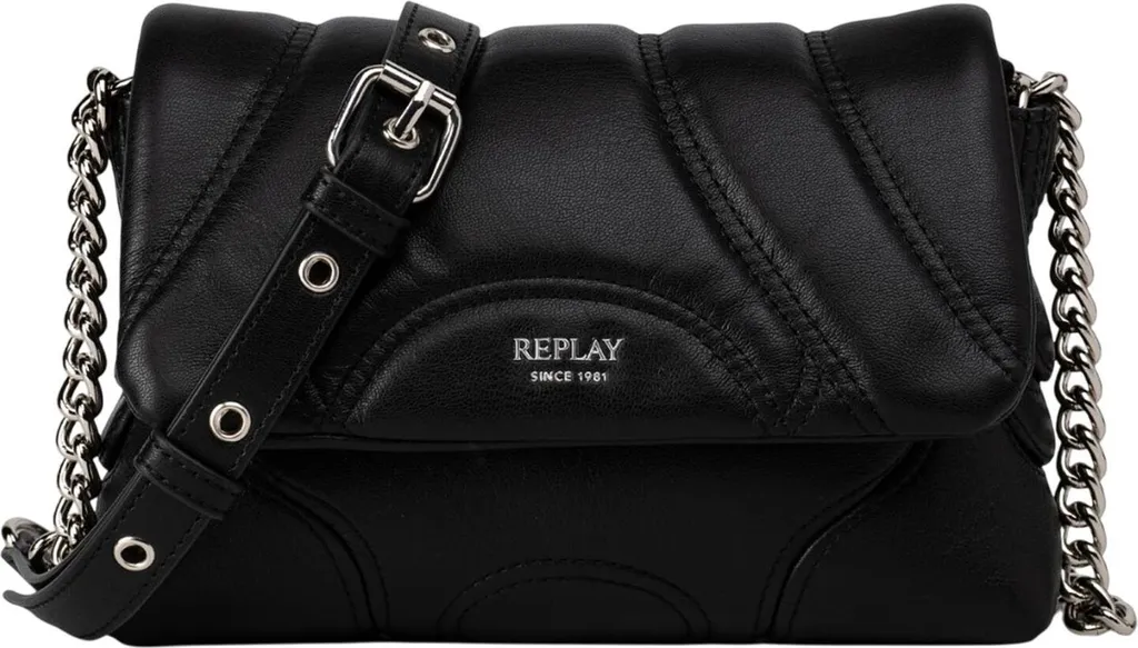 Replay Crossbody Bag Black - Tracolla Nera Resistente e Capiente