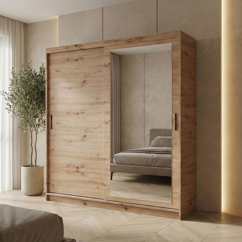 BEAUTYSOFA | Armoire HELA 180 cm en chêne Artisan – Armoire Image du produit 