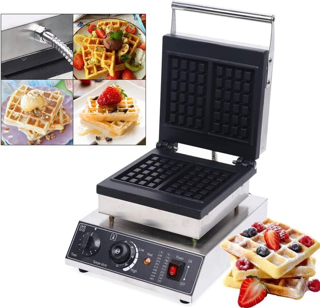 Waffeleisen Antihaftbeschichtung Waffelautomat Wafflemaker Waffeltoaster Sandwichmaker Temperatur Einstellbar für 2 Waffeln