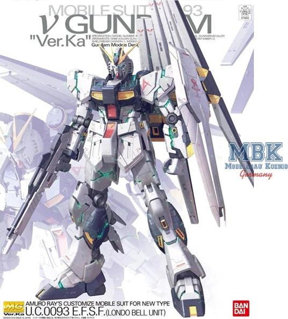 BANDAI BAN5055454 MG RX-93 V Gundam Ver.Ka 21 cm Produktbild 
