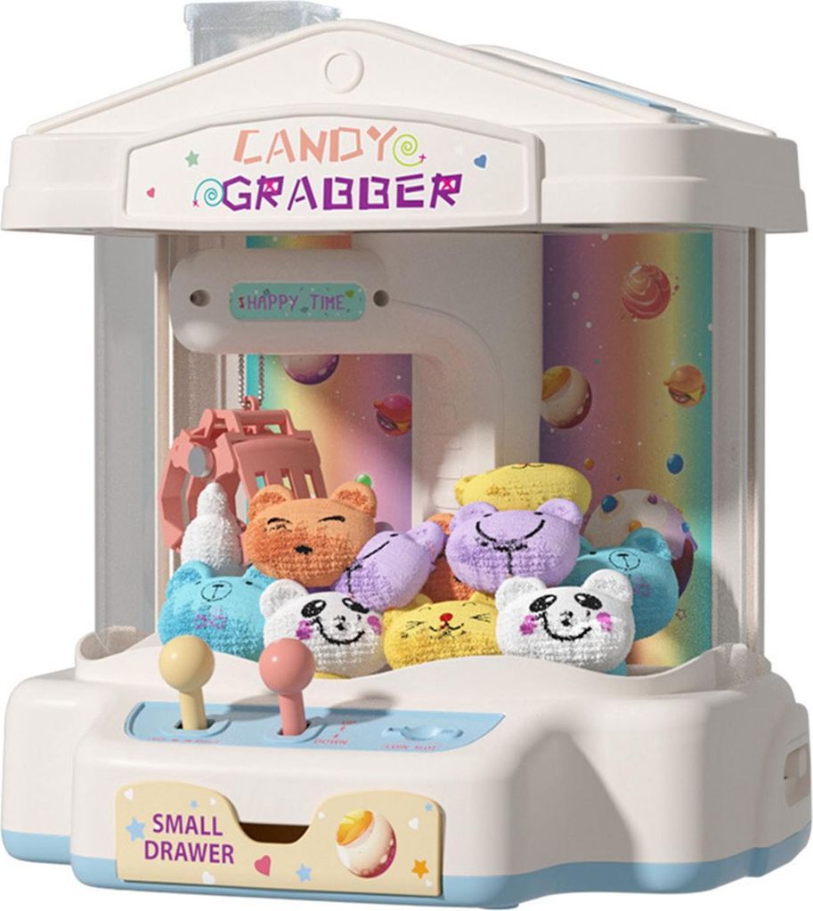 Mini-Puppengreifer-Spielzeug, 10 Puppen, Eierschalen, 20 Münzen, multifunktionale Musik-Licht-Klauenmaschine für Jungen und Mädchen, Typ 4