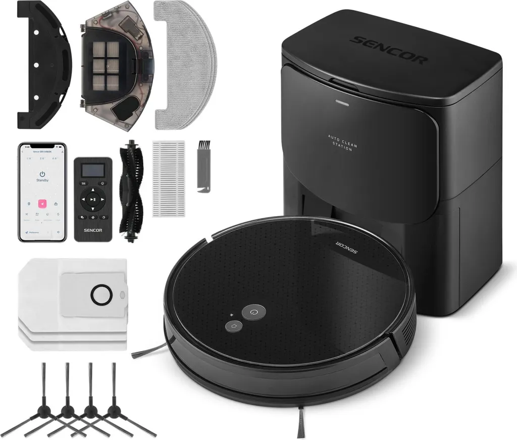 Sencor SRV 6485BK Aspirateur Robot 3000Pa avec Vidage Automatique Noir