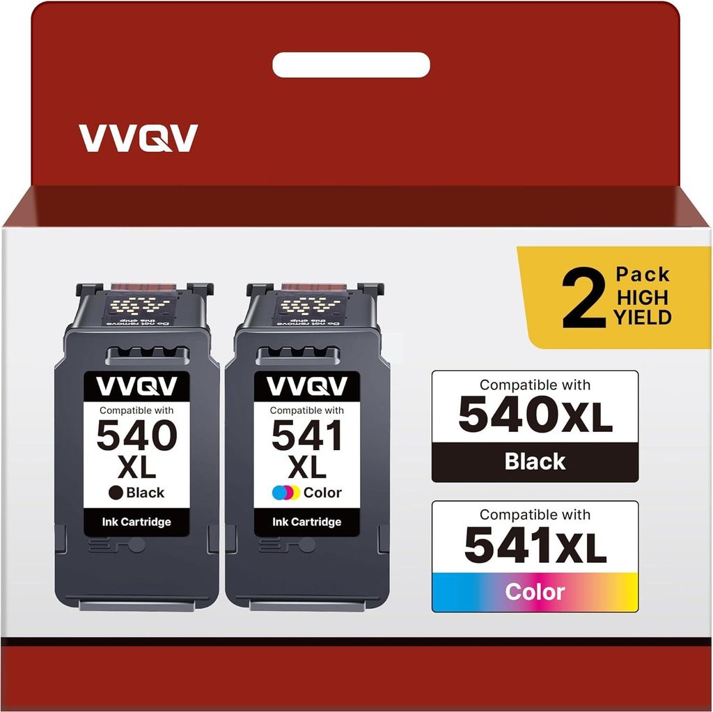 VVQV Druckerpatronen PG-540 Schwarz CL-541 Color 540XL 541XL Multipack Ersatz für Canon