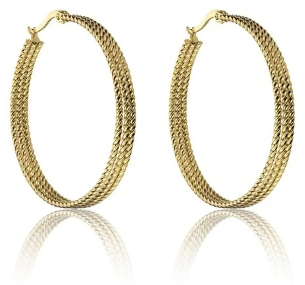 Créoles dorées Zoe Gold MCE23015G - Boucles d'oreilles rondes et légères