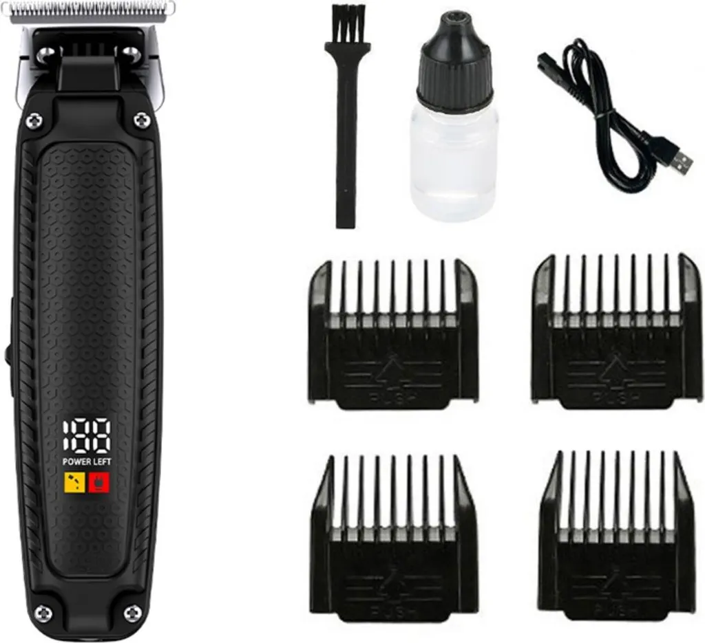 INF Tagliacapelli Elettrico con Lama in Ceramica e Display LCD - Regolabile, Ricaricabile, Multi-Velocità